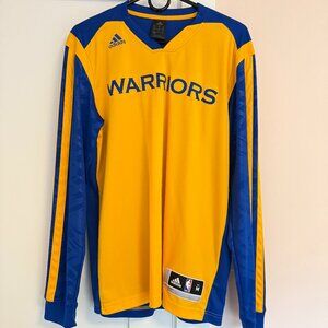 Adidas Golden State Warriors Long Sleeve Jersey Blue Yellow Size M